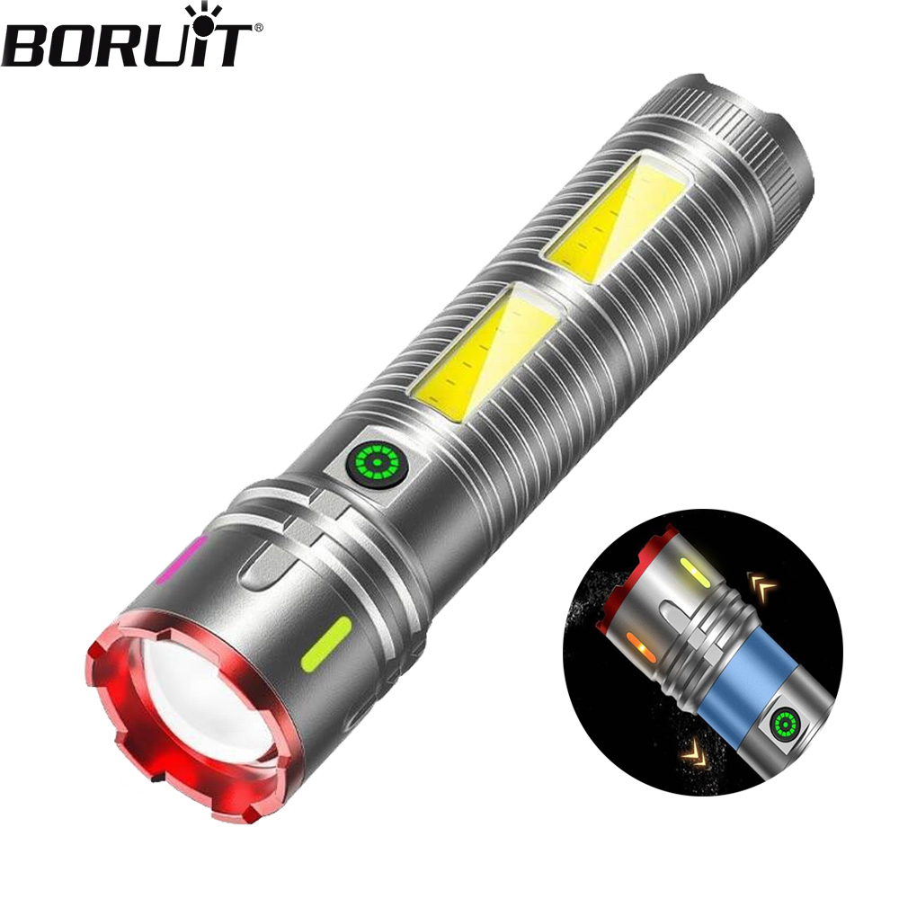 Outdoor Power Meter Bike - BORUiT Zoomable LED Flashlight Type-C Rechargeable