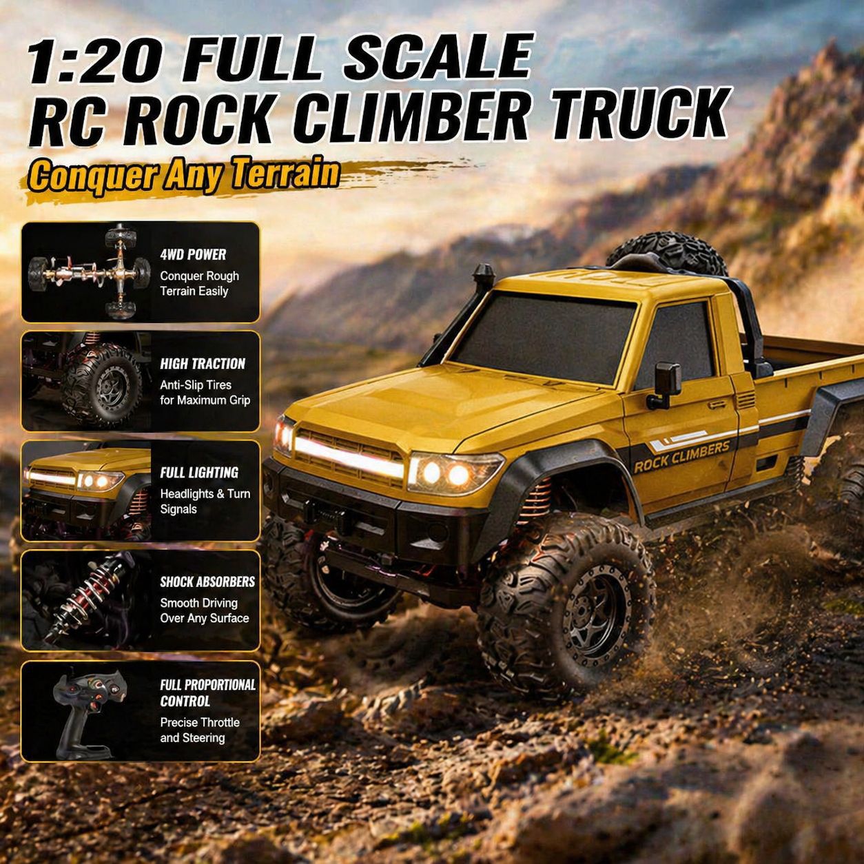 Full Proportional 1/20 4X4 RC  - đánh giá và giá Outdoor Power Meter Bike