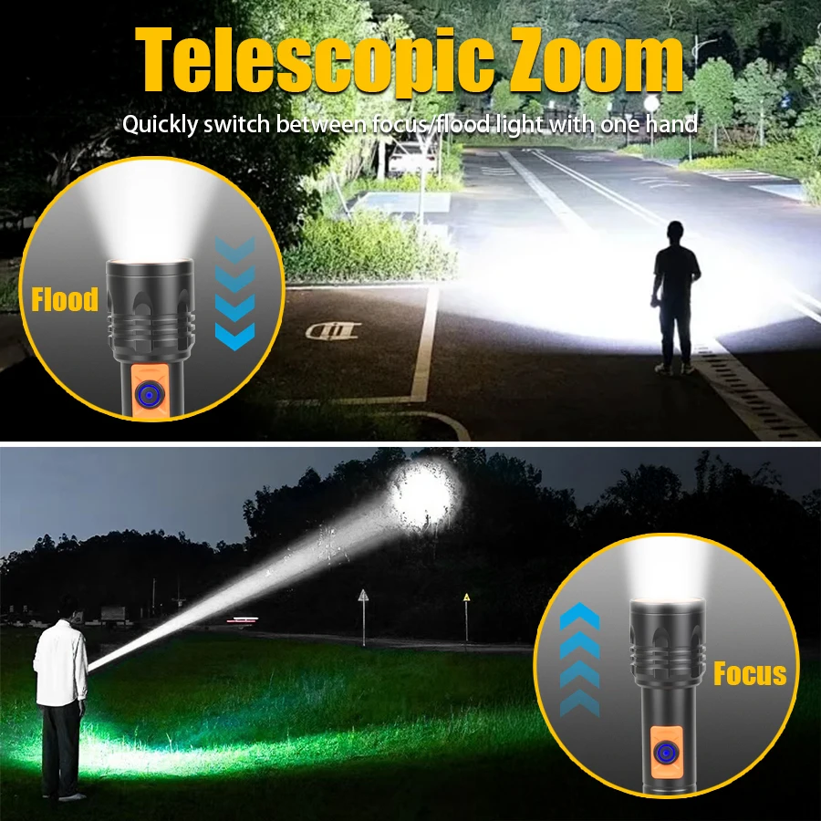 High Power LED Flashlight USB  - đánh giá và giá Outdoor Power Usb