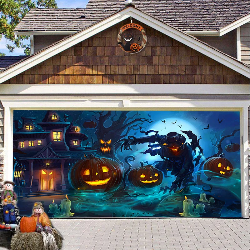 No Power Halloween Garage Door - đánh giá và giá Outdoor Power Garage