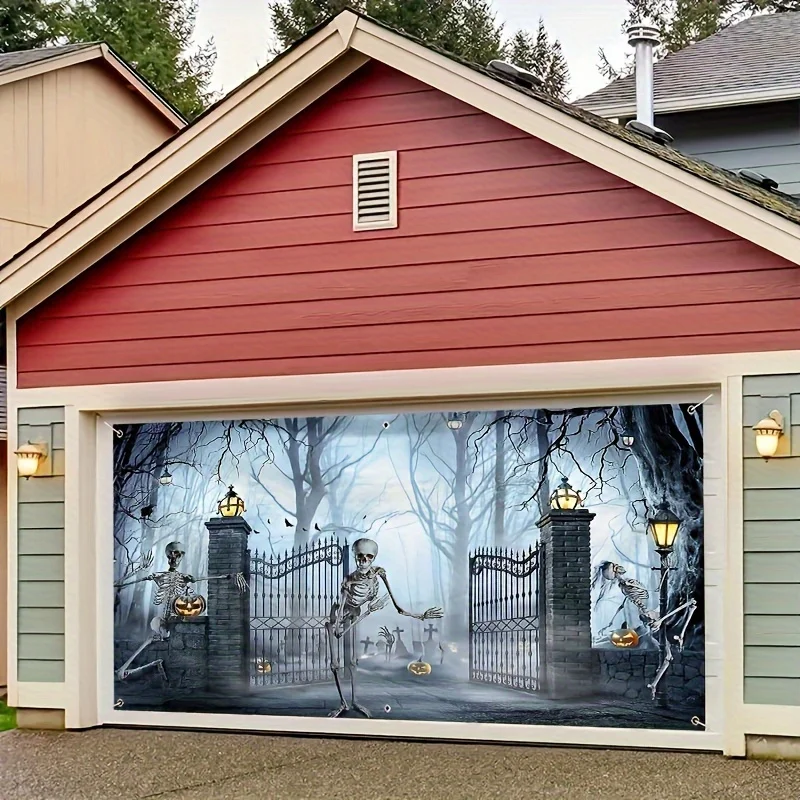 No Power Halloween Garage Door - đánh giá và giá Outdoor Power Garage