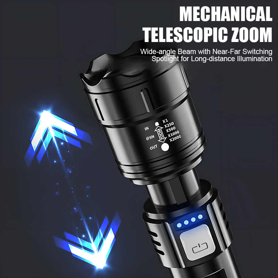 High Power P50 LED Flashlight  - đánh giá và giá Outdoor Power Usb
