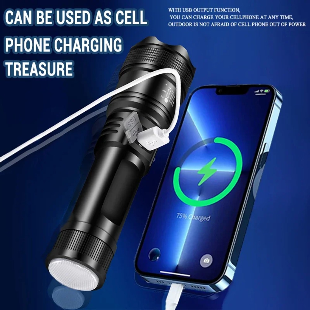 Powerful LED Flashlight USB Re - đánh giá và giá Outdoor Power Usb