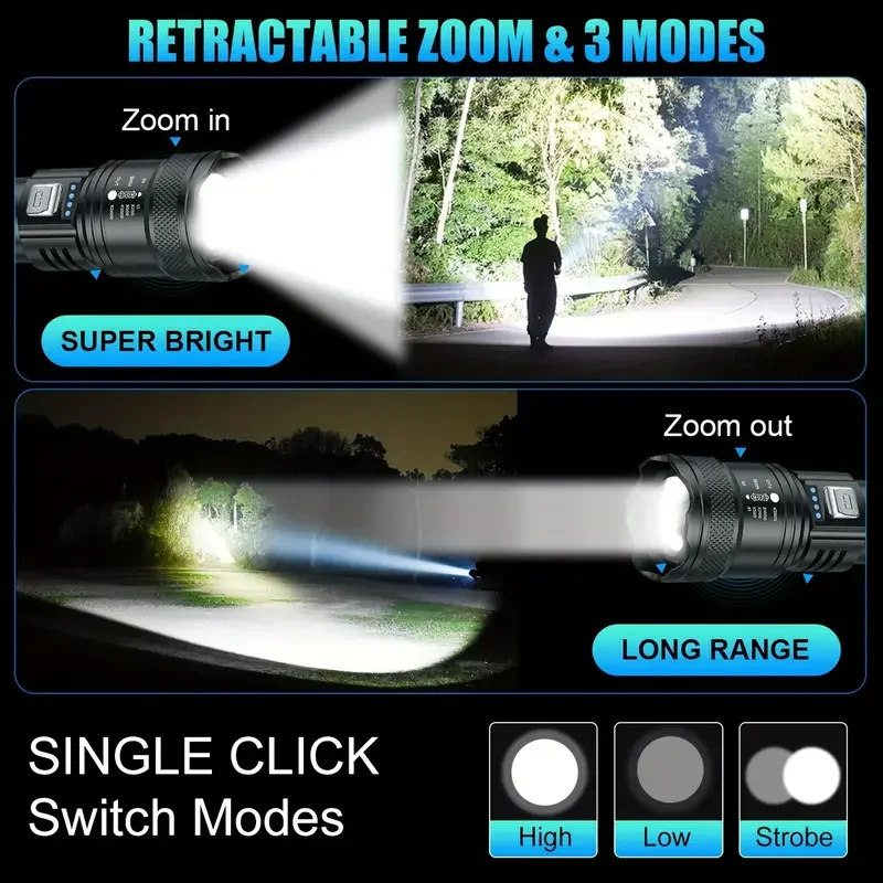 Tactical LED Flashlight 2000LM - đánh giá và giá Outdoor Power Usb
