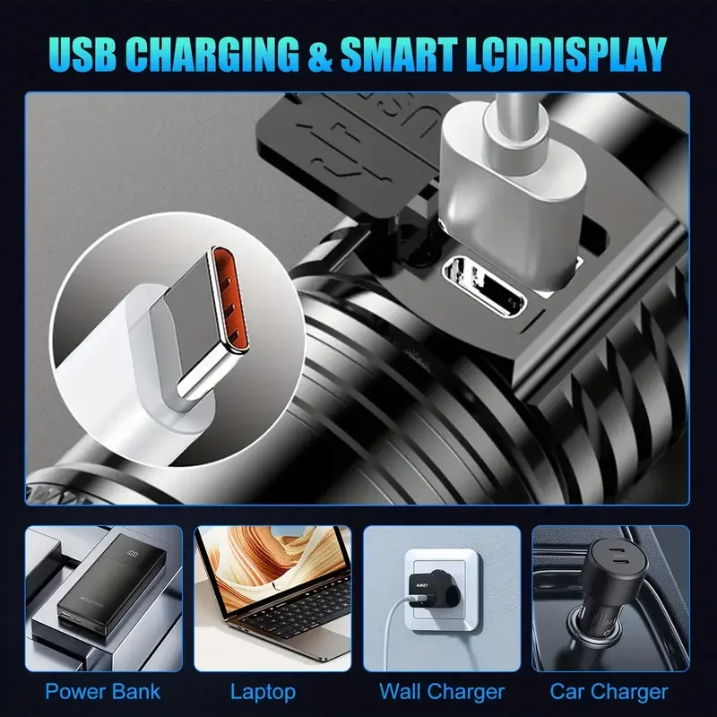 Tactical LED Flashlight 2000LM - đánh giá và giá Outdoor Power Usb