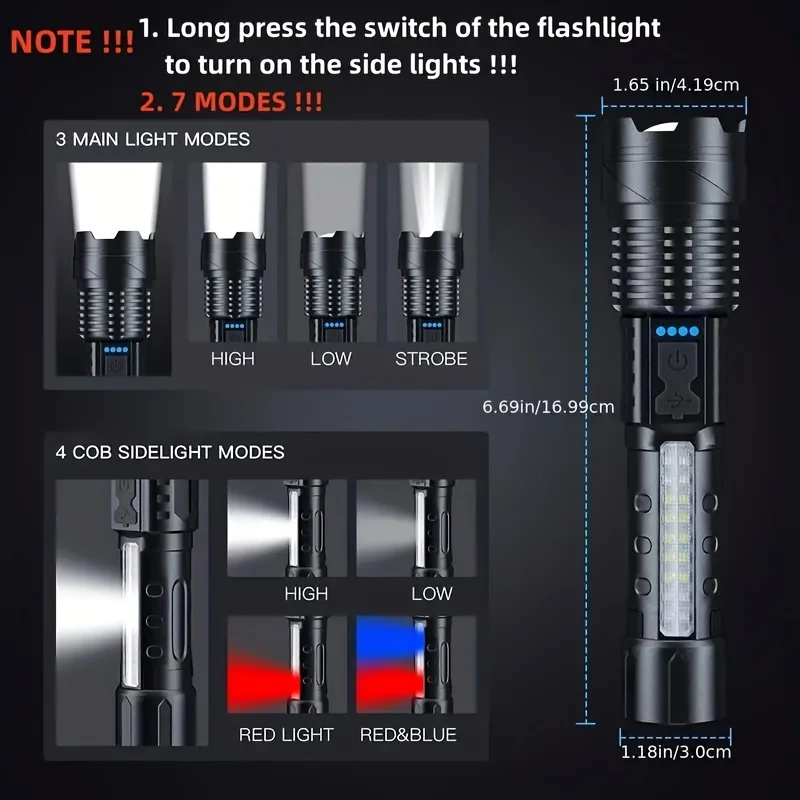 Powerful LED Flashlight Batter - đánh giá và giá Outdoor Power Usb