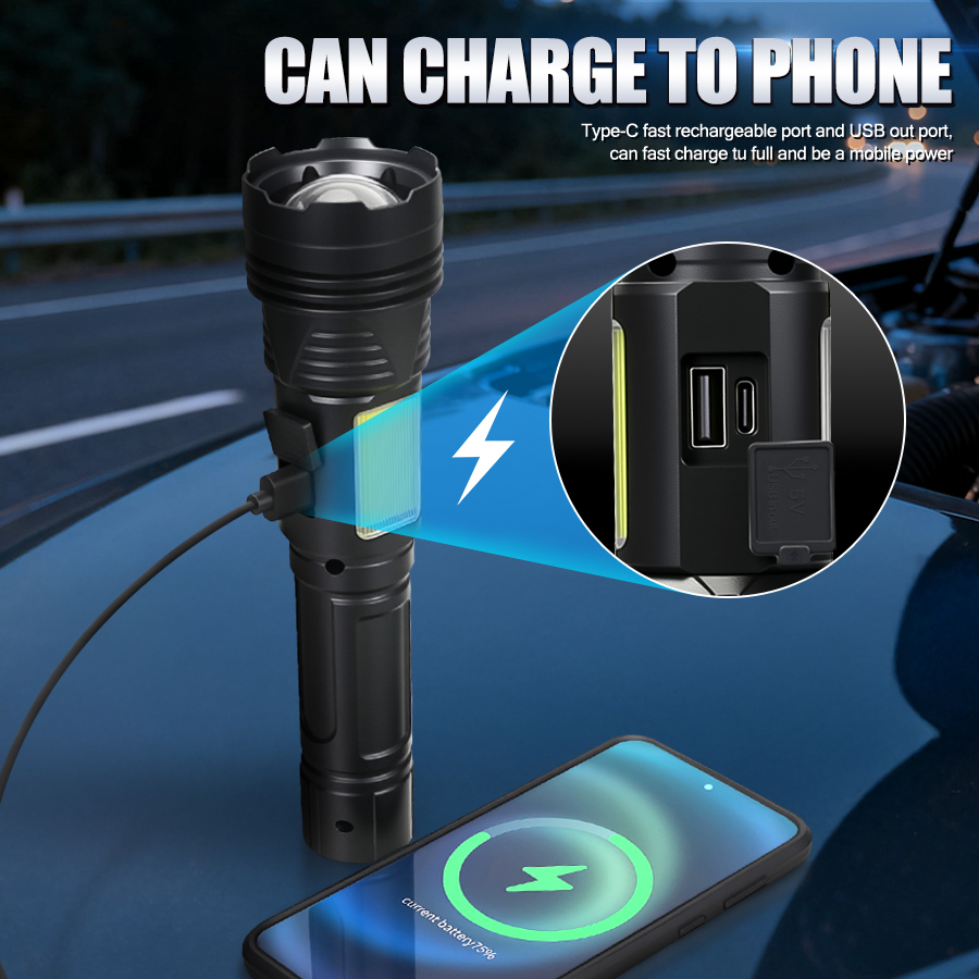 Powerful LED Handheld Flashlig - đánh giá và giá Outdoor Power Usb