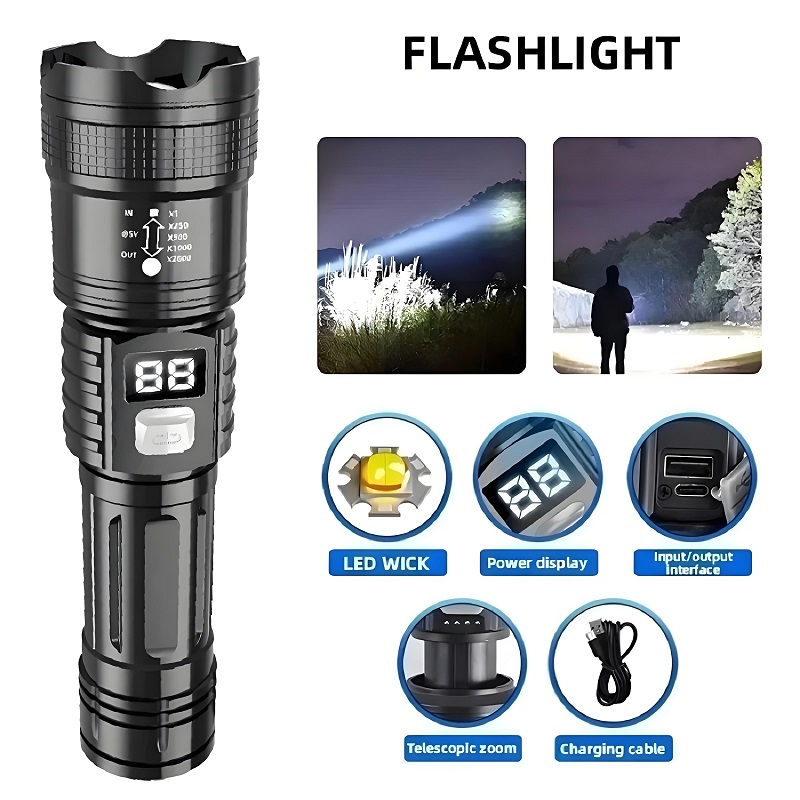 100000 High Power Led Flashlig - đánh giá và giá Outdoor Power Meter Bike